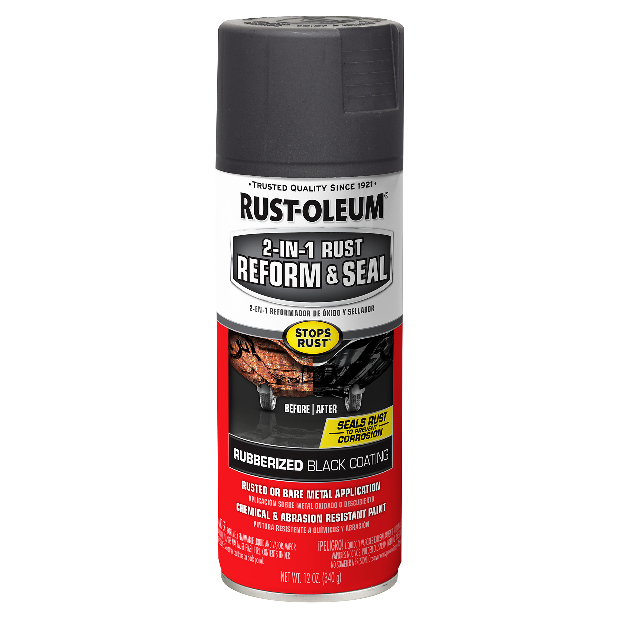Rust-Oleum Automotive 2-in-1 Rust Reform and Seal Spray - 12 Oz., Black, 6 Pk., Model# 344713DS